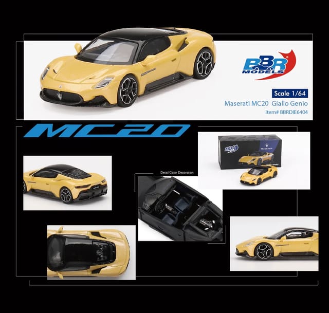 BBR Models - Maserati MC20 Giallo Genio - Yellow