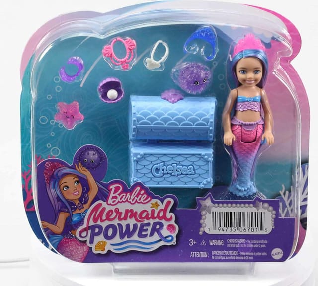 Barbie Mermaid Power Chelsea Mermaid Doll With 2 Pets & Accessories