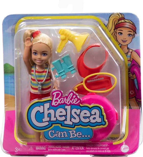 Barbie Chelsea Can Be… Lifeguard Doll And 6 Career-Themed Accessories Including Life Buoy