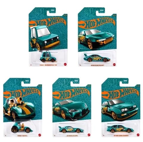 Hot Wheels 56th Anniversary Pearl and Chrome Set of 5 Cars
