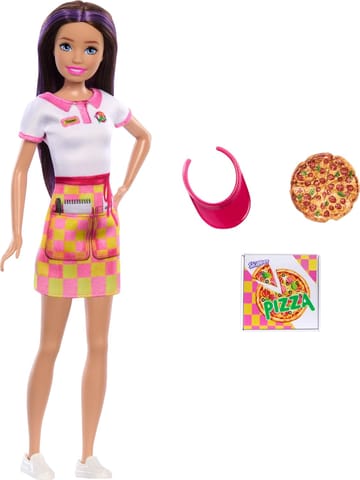 Barbie Skipper First Jobs, Pizzeria Waitress Doll With Accessories, includes Pizza & Takeout Box