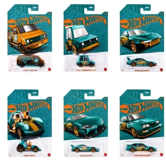 Hot Wheels 56th Anniversary Pearl and Chrome Set of 6 Cars