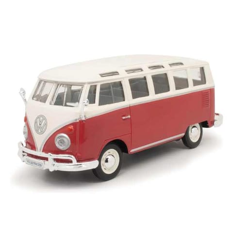 Maisto Volkswagen Samba Model Van Red 1:24 Scale