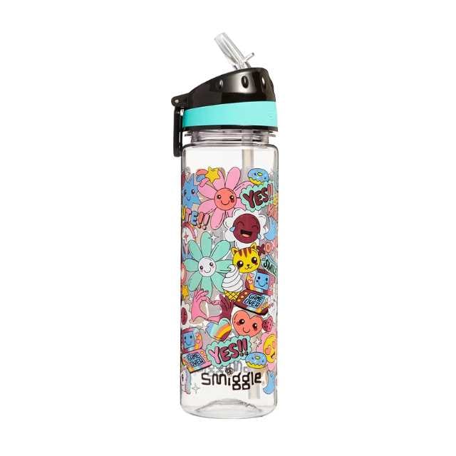 Smiggle Bright Side Drink Bottle 650ml Black