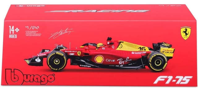 Bburago Ferrari F1-75 Charles Leclerc - 2022 1:24 Scale Model