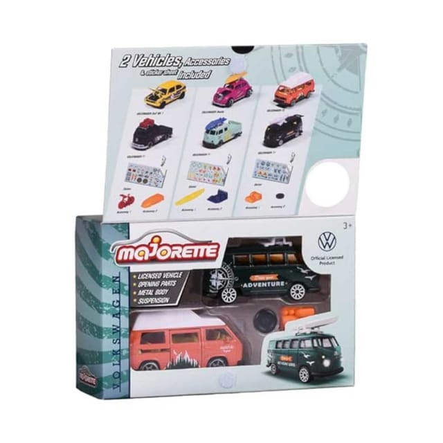 Majorette Die Cast Volkswagen The Originals 2 Pieces Set Adventure