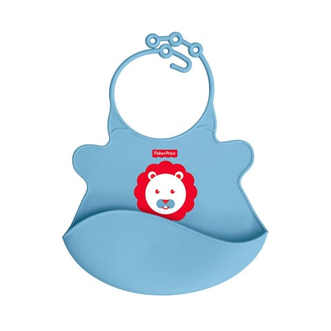 Fisher Price Ultra Care Easy Clean Silicon Baby Bib Blue