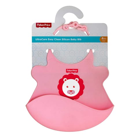Fisher Price Ultra Care Easy Clean Silicon Baby Bib Pink