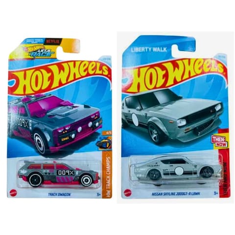Hot Wheels Then And Now Nissan Skyline 2000GT-R LBWK And HW Track Champs Track Dwagon