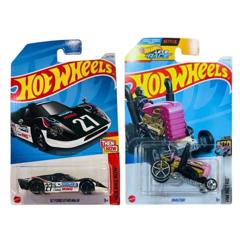 Hot Wheels Then And Now '67 Ford GT40 Mk.IV And HW Metro Dragtor