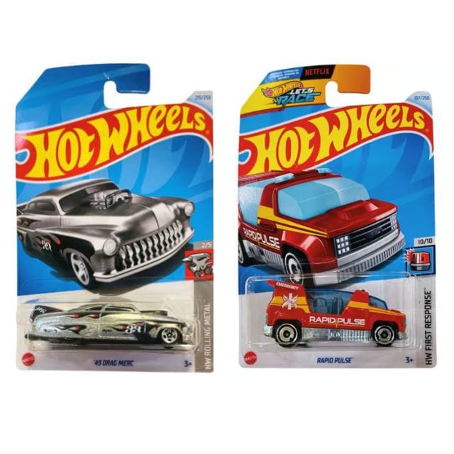 Hot Wheels HW Rolling Metal '49 Drag Merc And HW First Response Rapid Pulse