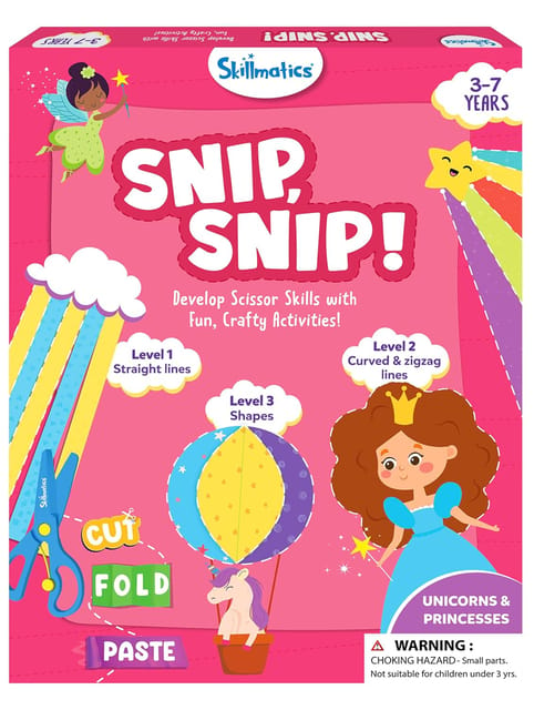 Skillmatics Snip Snip Practice Scissor Skills Unicorn & Princesses