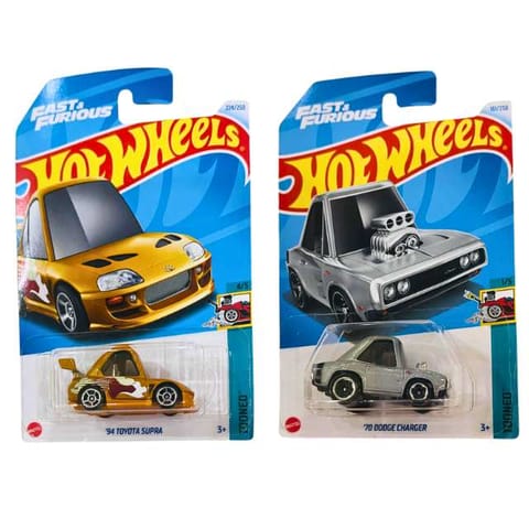 Hot Wheels Tooned '94 Toyota Supra And Tooned '70 Dodge Charger