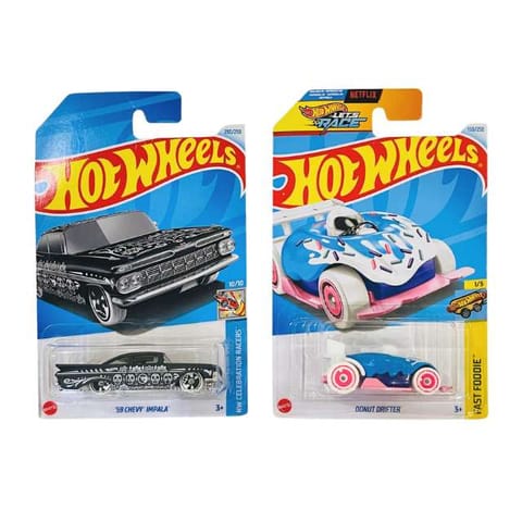 Hot Wheels HW Celebration Racers '59 Chevy Impala And Fast Foodie Donut Drifter