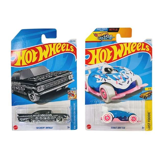 Hot Wheels HW Celebration Racers 59 Chevy Impala And Fast Foodie Donut Drifter