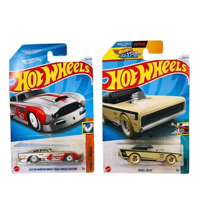 Hot Wheels Muscle Mania Aston Martin DB4GT High-Speed Edition And Tooned Small Bloc