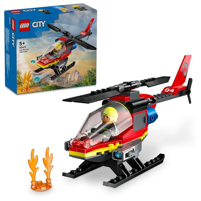 LEGO City Fire Rescue Helicopter 60411- 85 Pieces