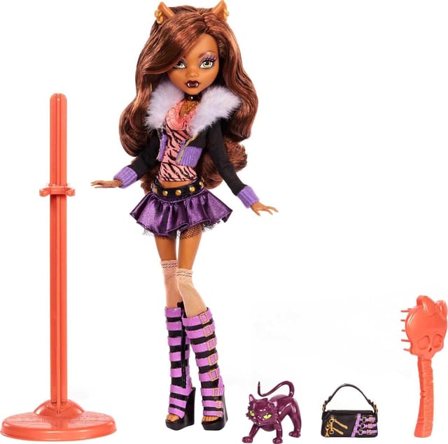 Monster High Clawdeen Wolf Reproduction Doll With Doll Stand & Accessories