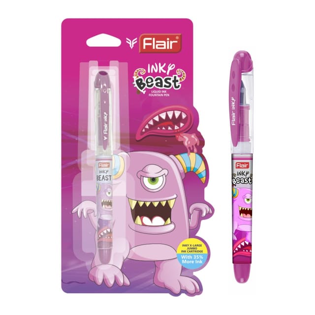 Flair Inky Series Beast Liquid Ink Fountain Pen Blister Pack - Pink