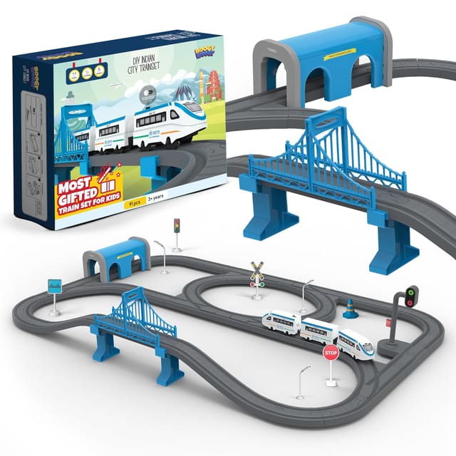 Boogy Woogy BHARAT Express: Battery-Operated Train Set with Magnetic Tracks - 91 Pieces