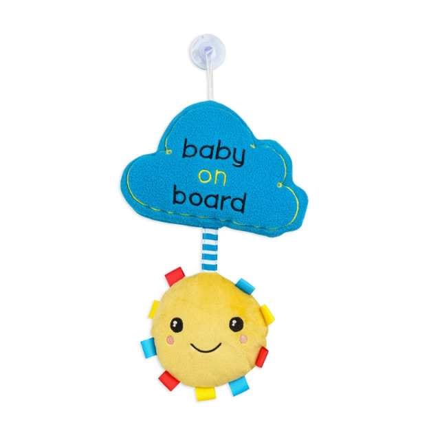 Shooting Star Sun And Cloud Baby On Board Blue