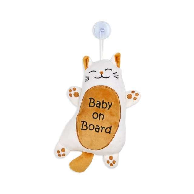 Shooting Star Mini Cat Baby On Board Toy White