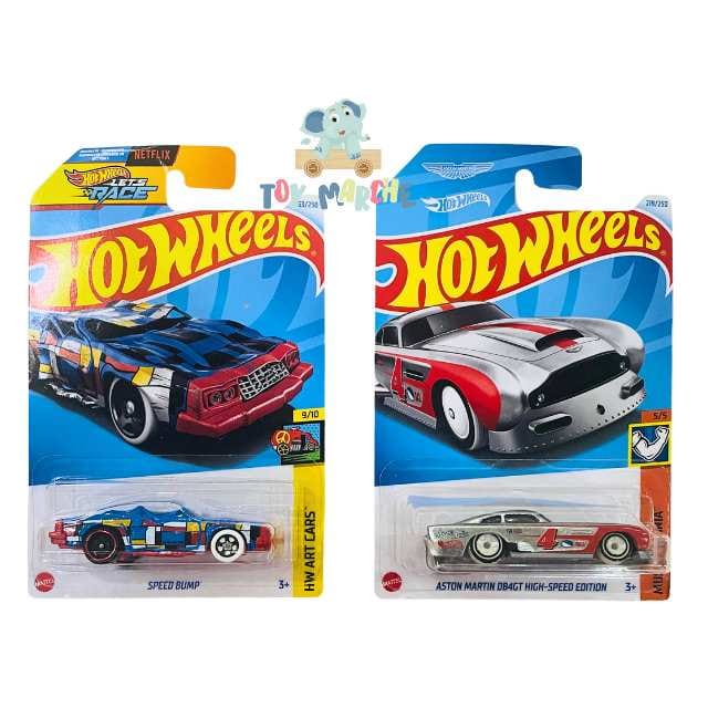 Hot Wheels Muscle Mania Aston Marting DB4GT High - Speed Edition And HW Art Cars Speed Bump