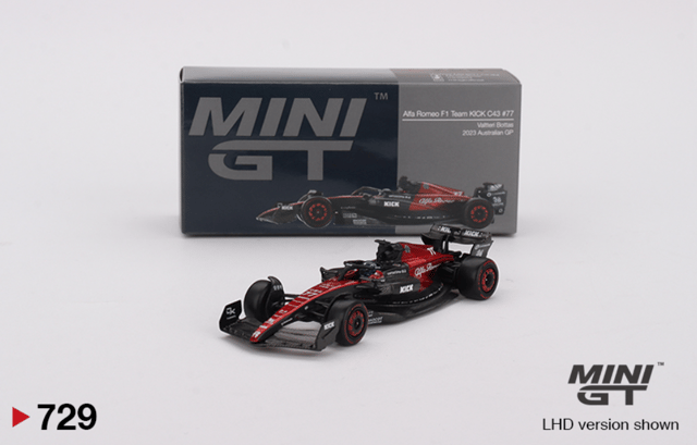 Mini GT Alfa Romeo F1 Team KICK C43 #77 - Valtteri Bottas - 2023 Australian GP