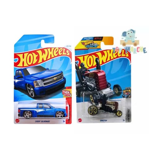 Hot Wheels Then And Now '83 Chevy Silverado And HW Metro Dragtor