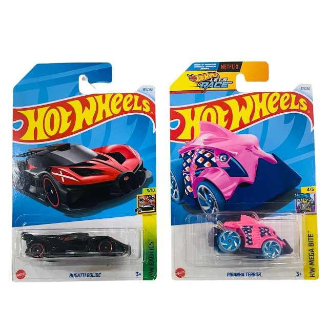 Hot Wheels HW Exotics Bugatti Bolide And HW Mega Bite Piranha Terror