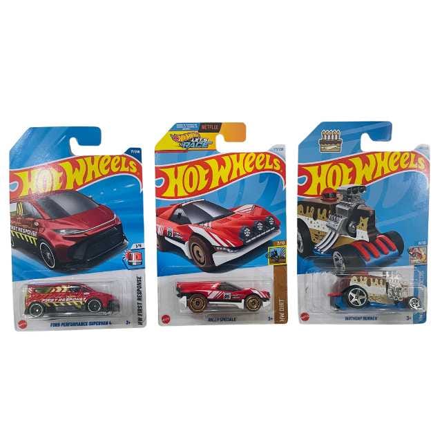 Hot Wheels FORD Performance Supervan 4, Rally Speciale And Birthday Burner