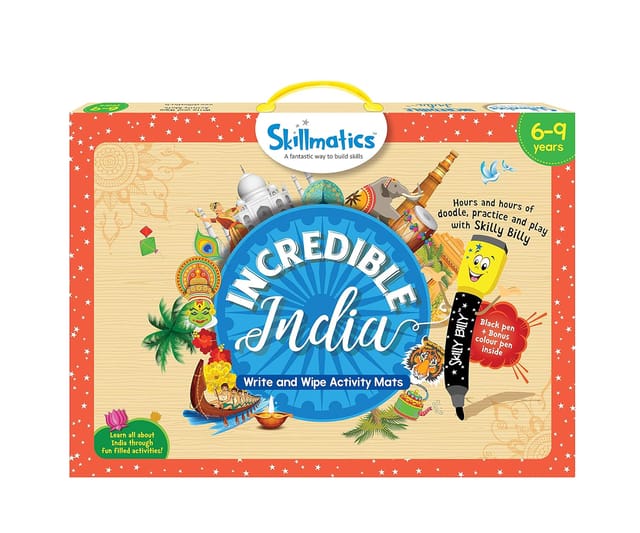 Skillmatics Incredible India Write And Wipe Activity Mats