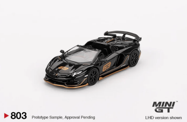 Mini GT Lamborghini Aventador SVJ 63 Roadster Nero Aldebaran