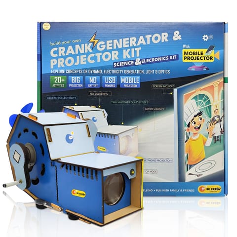 Becre8v Crank Generator and Projector Kit - Science and Electronics Kit