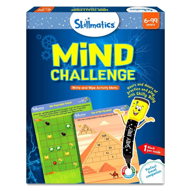 Skillmatics Mind Challenge - Write And Wipe Activity Mats