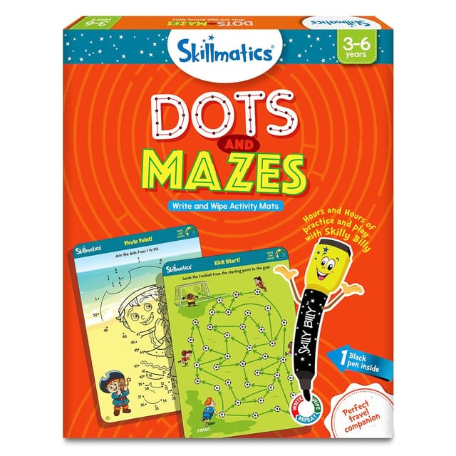 Skillmatics Dots and Mazes - Write And Wipe Activity Mats