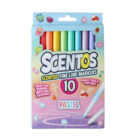 Scentos 10 Pastel Assorted Fine Line Markers