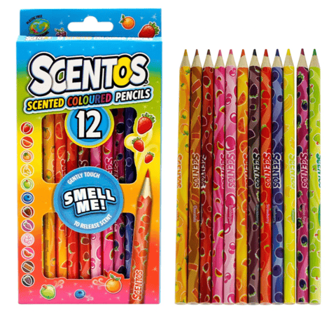 Scentos Scented Coloured Pencils, Pack Of 12