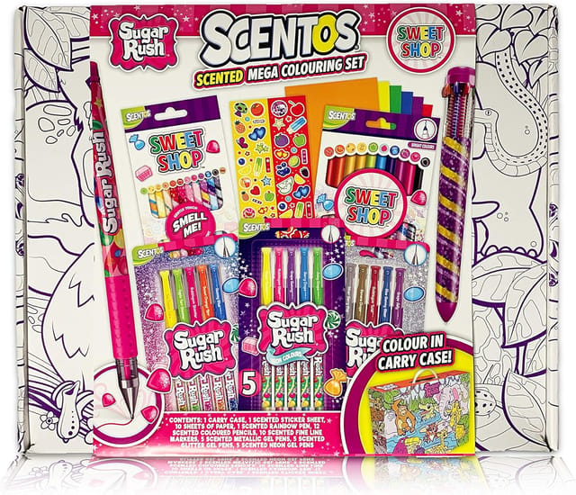 Scentos Sugar Rush Sweet Shop Mega Colouring Set