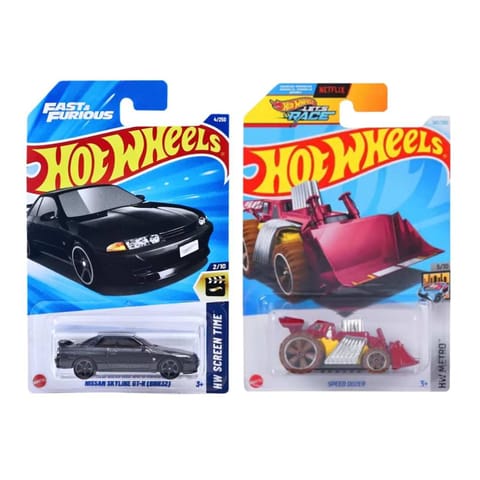 Hot Wheels HW Screen Time Nissan Skyline GT-R (BNR32) And HW Metro Speed Dozer