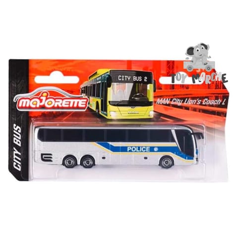 Majorette Die Cast City Bus - MAN City Lions Coach L Police